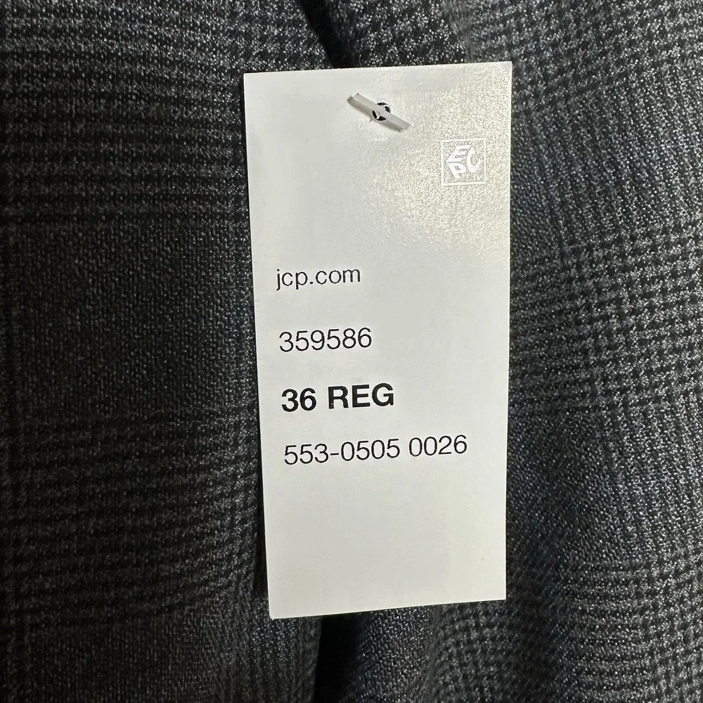 J Ferrar Mens 36‎ R Suit Jacket Slim Fit Charcoal Ultra Comfort Stretch Formal